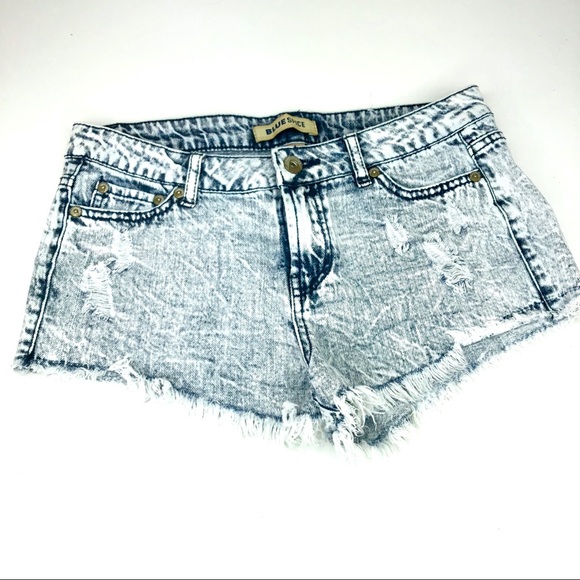 Blue Spice Pants - Blue Spice Light Stone Washed Frayed Bottom Shorts